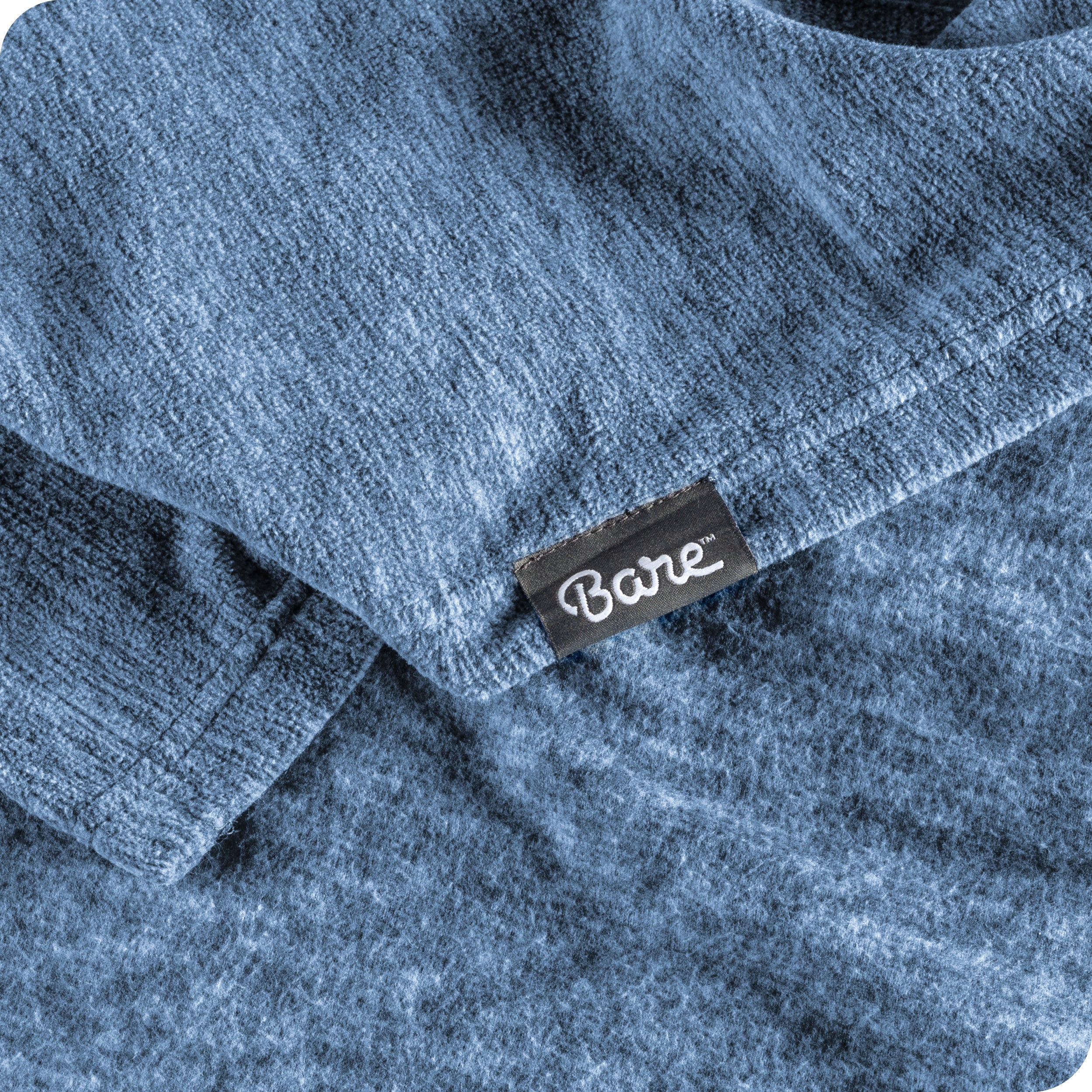 A close view of the polar fleece blanket showing the texture and fabric.