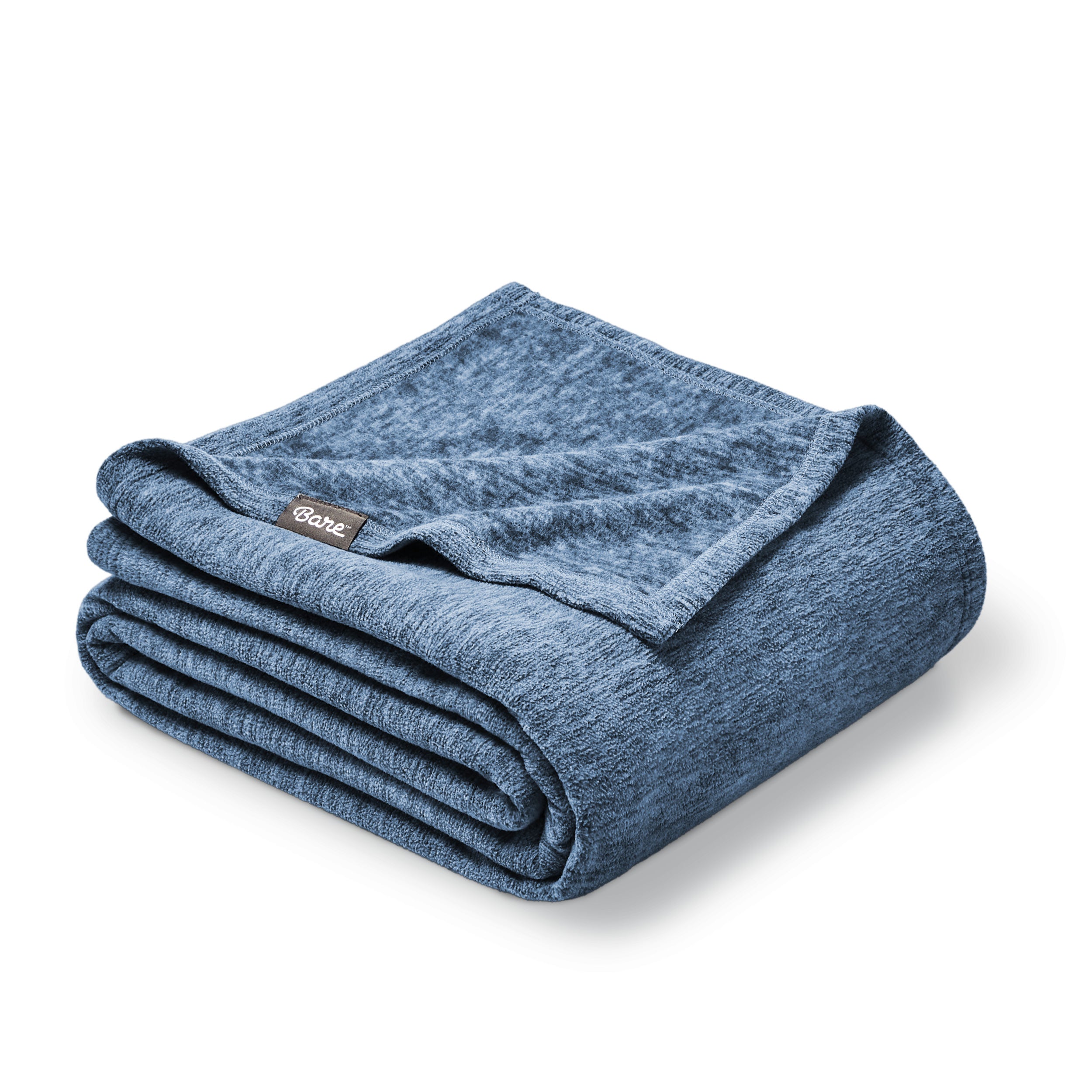 A folded polar fleece blanket with a white background.
