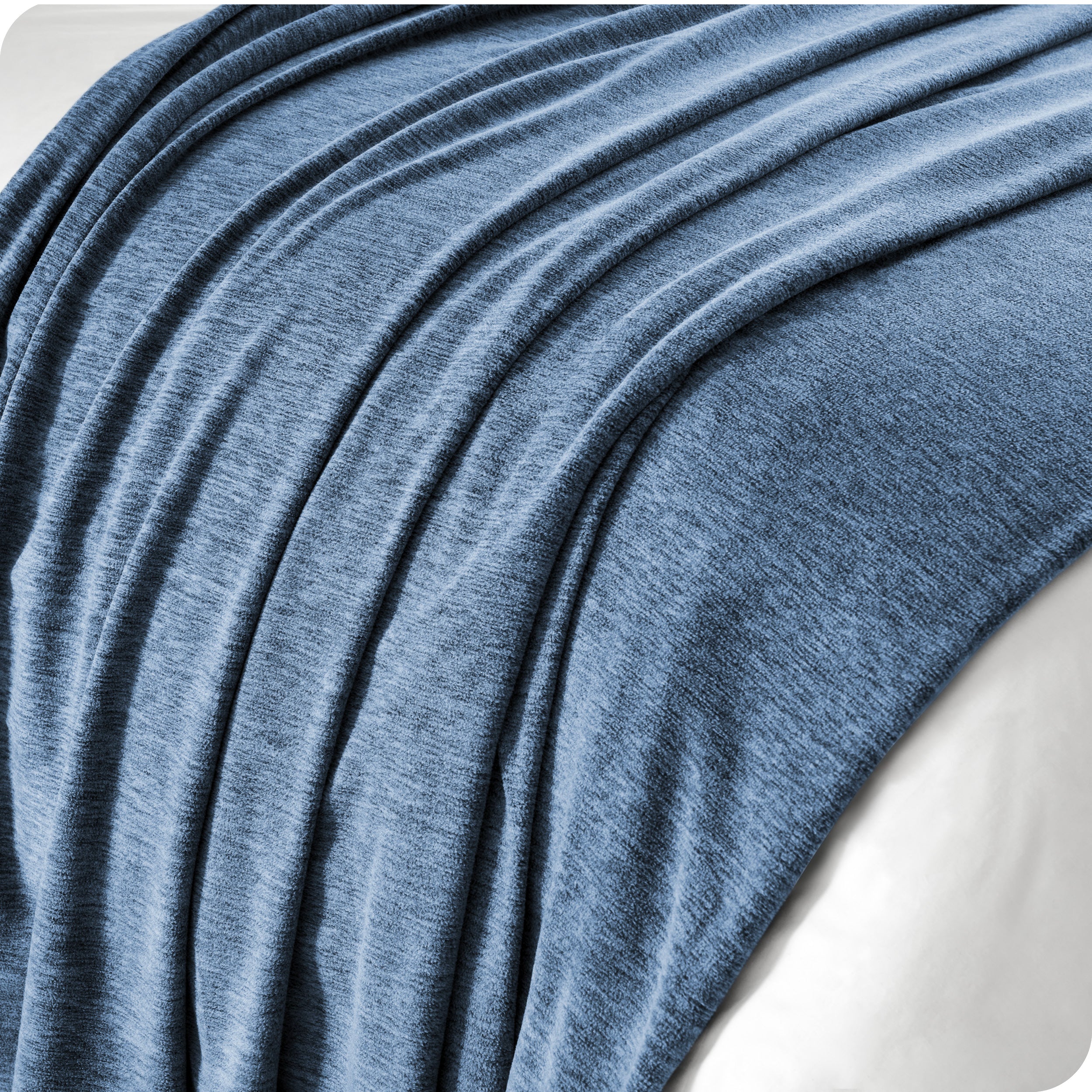 A close view of the polar fleece blanket showing the texture and fabric.