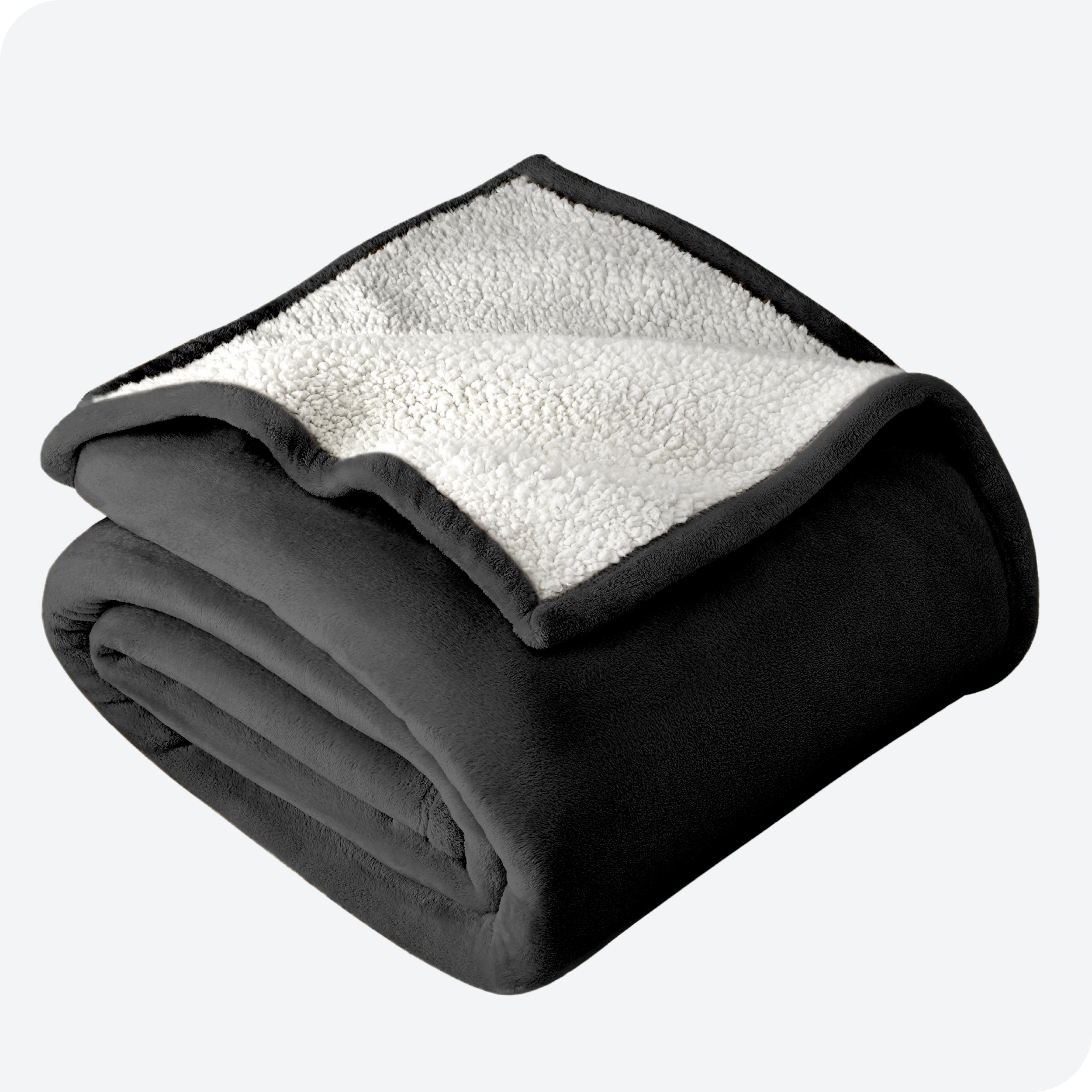 Black Sherpa Blanket folded