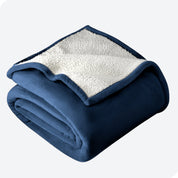 Blue Sherpa Blanket folded