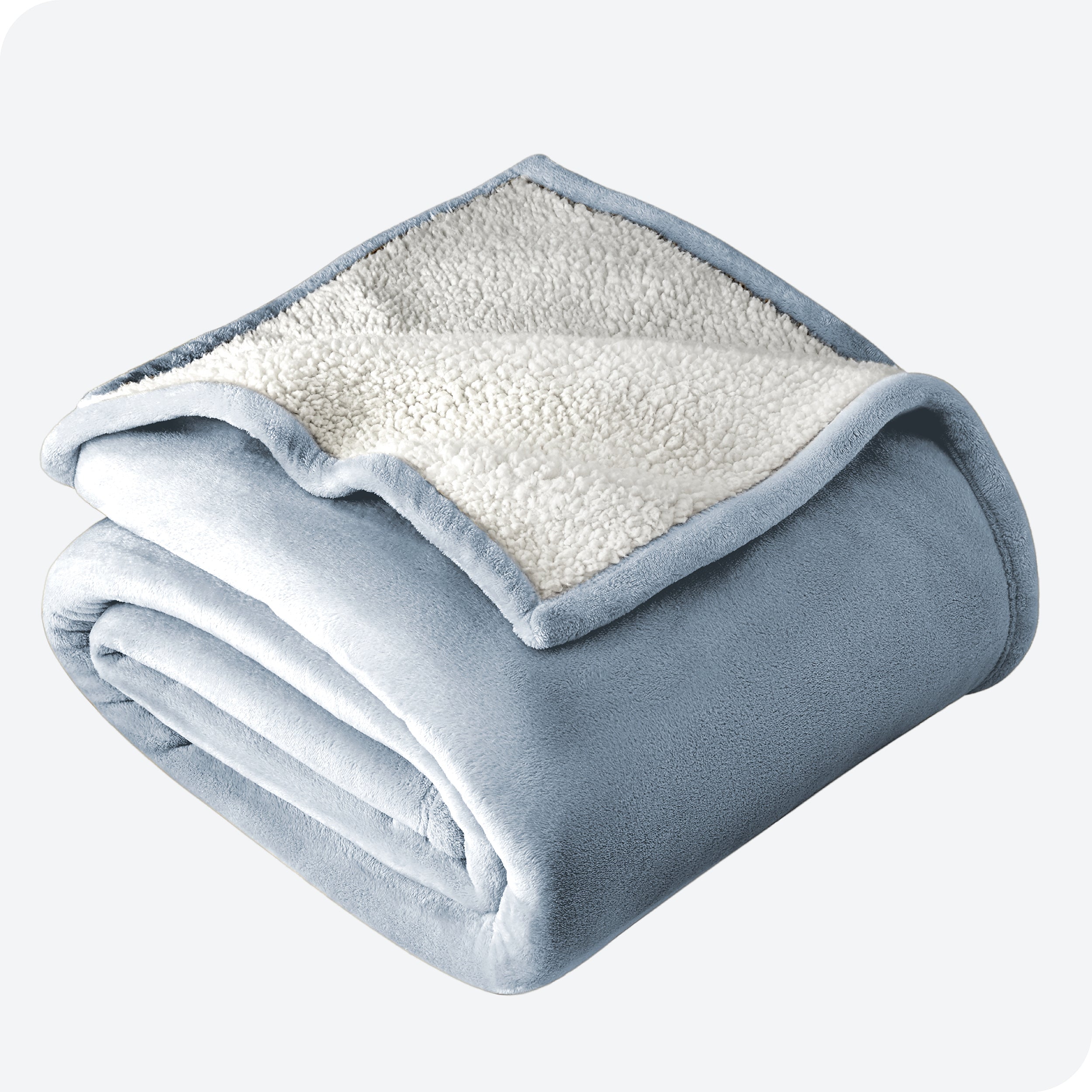 Blue Sherpa Blanket folded