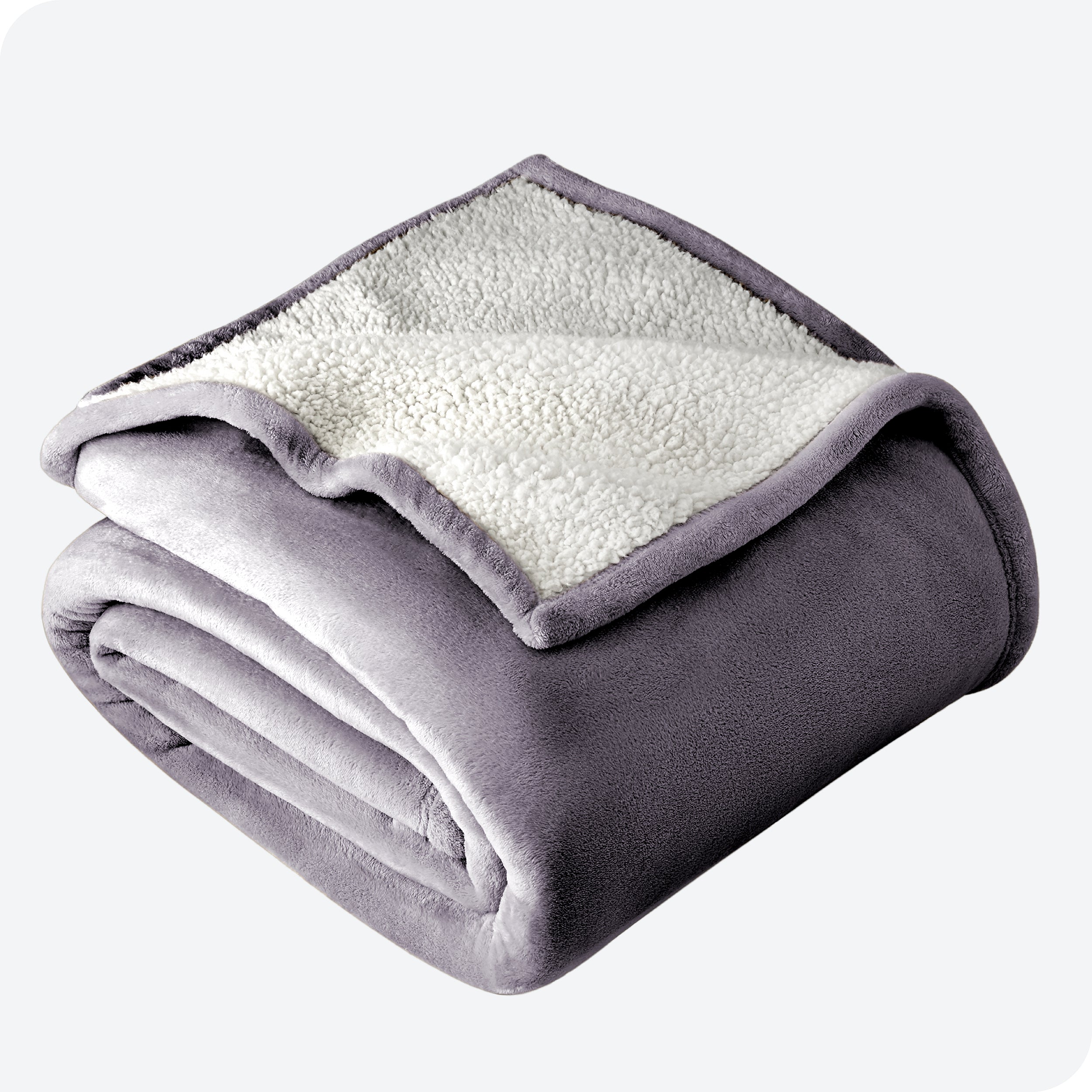 Purple Sherpa Blanket folded