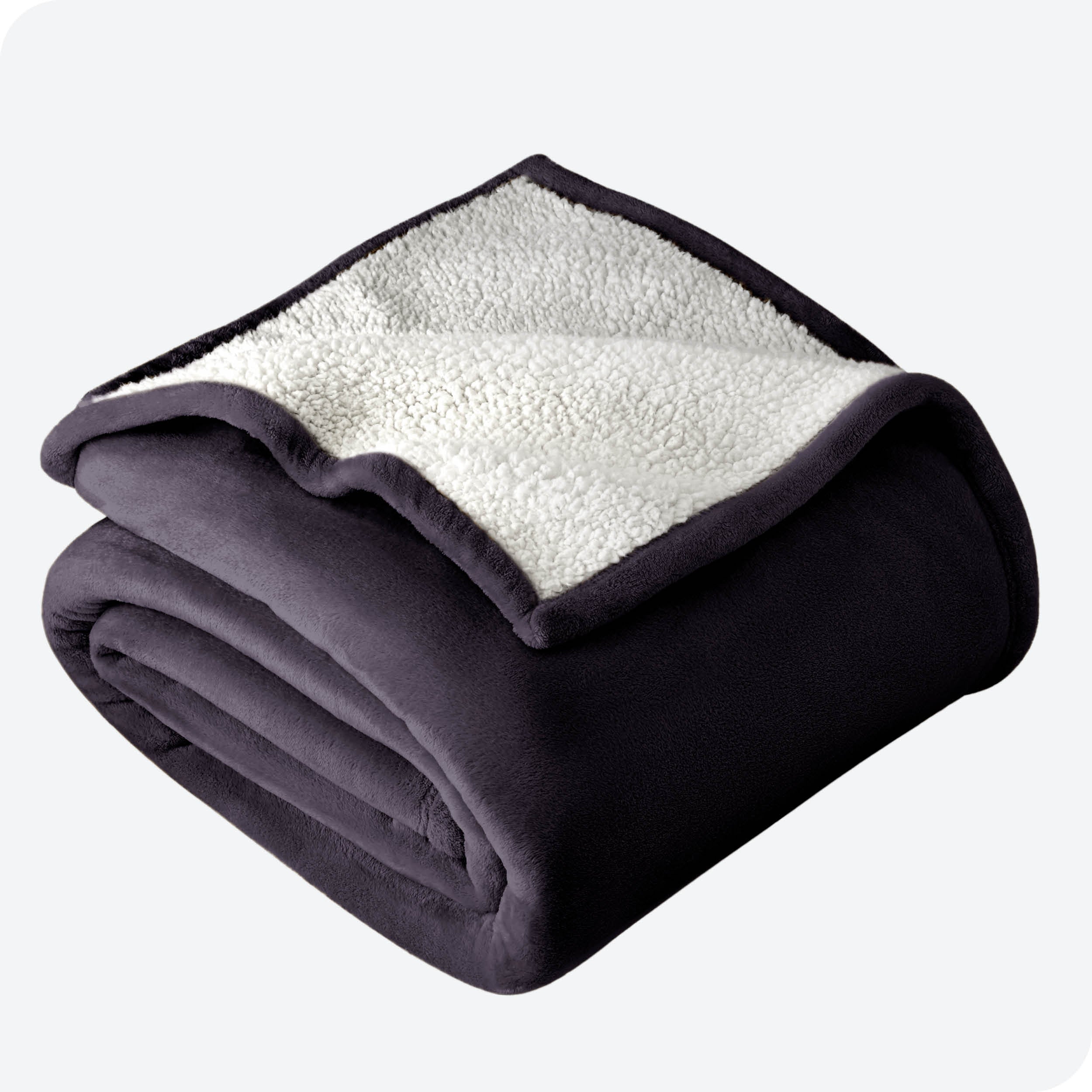 Purple Sherpa Blanket folded