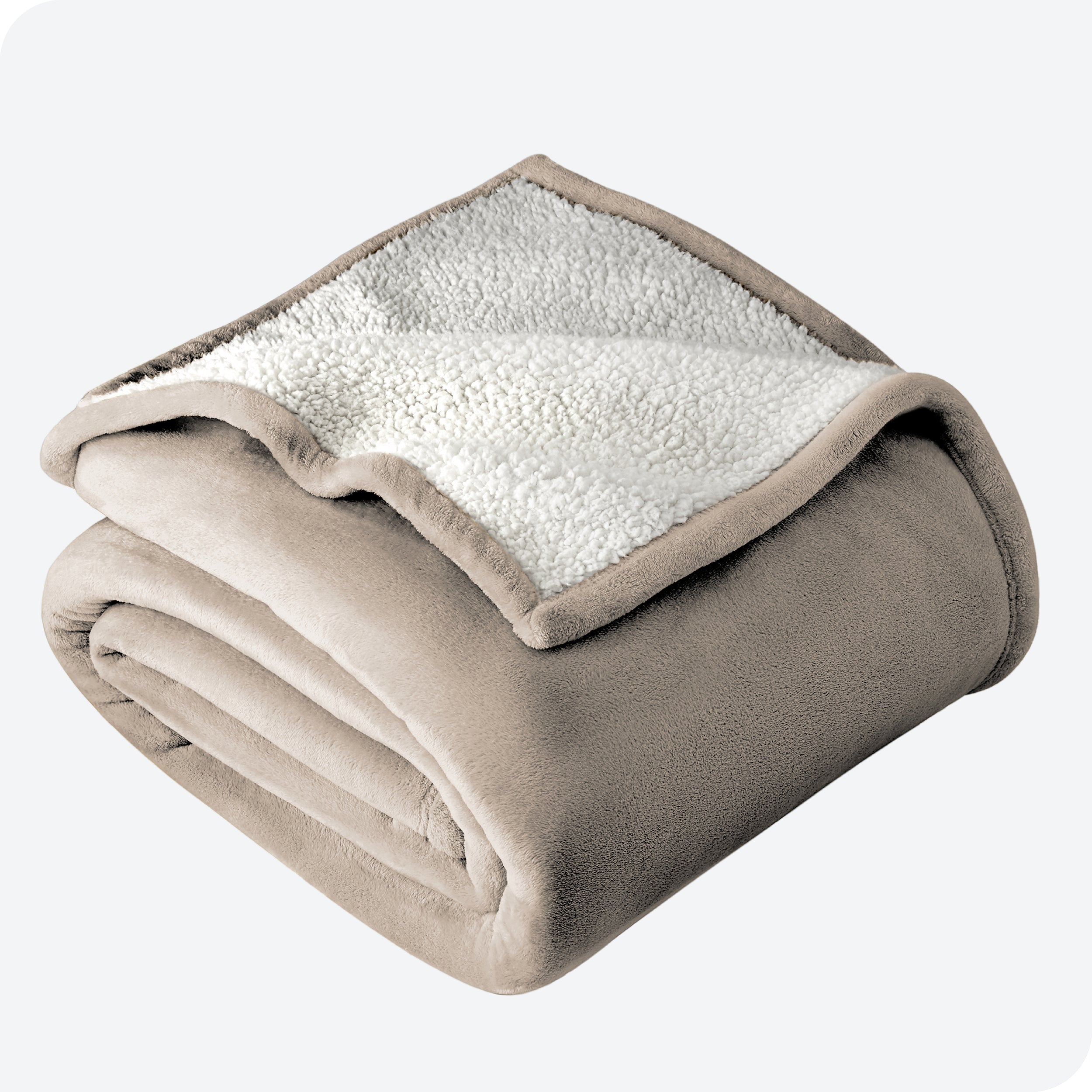 Taupe Sherpa Blanket folded