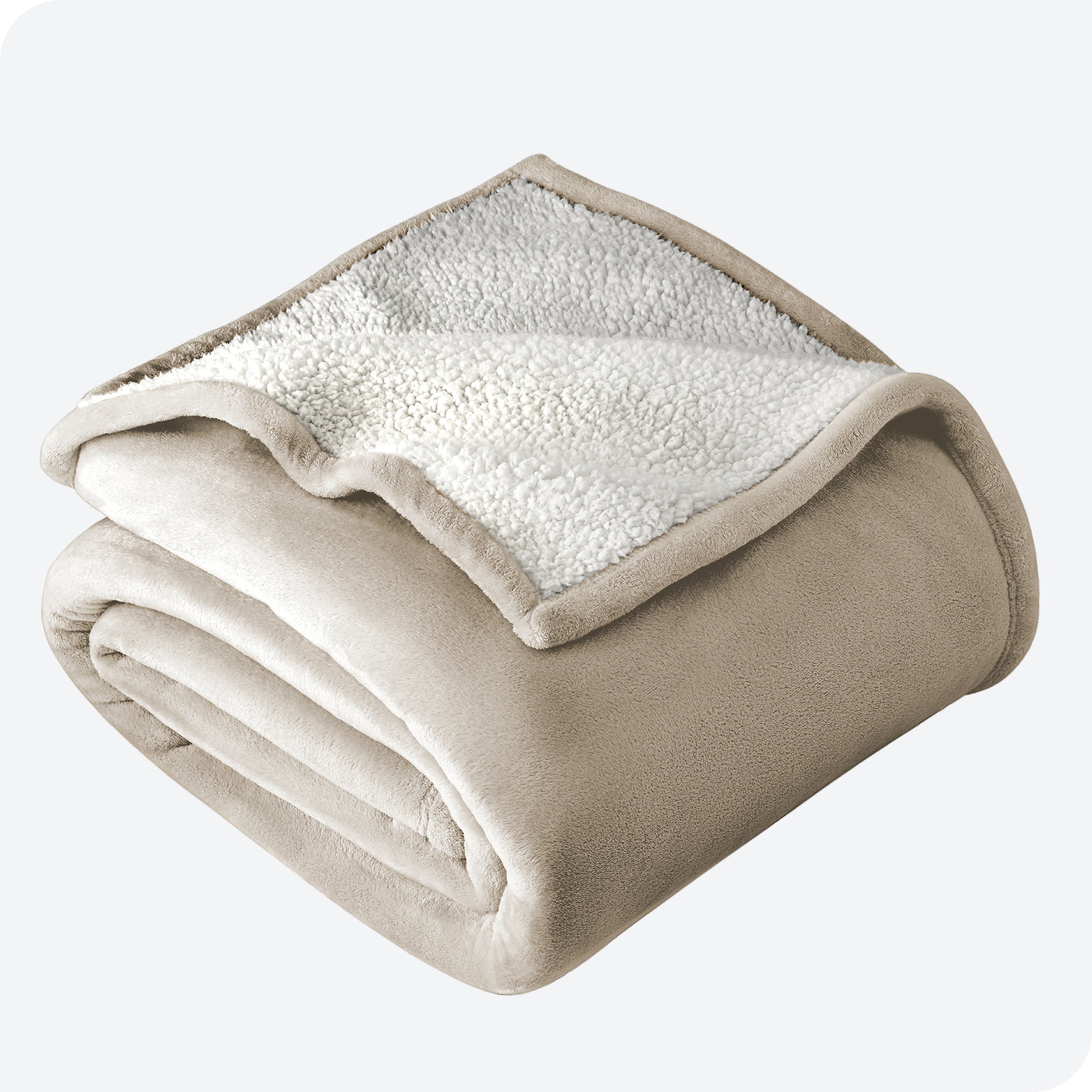 Oyster Sherpa Blanket folded