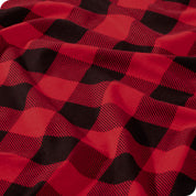 A close up of the flannel duvet cover showing the texture and pattern.