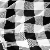 A close up of the flannel duvet cover showing the texture and pattern.