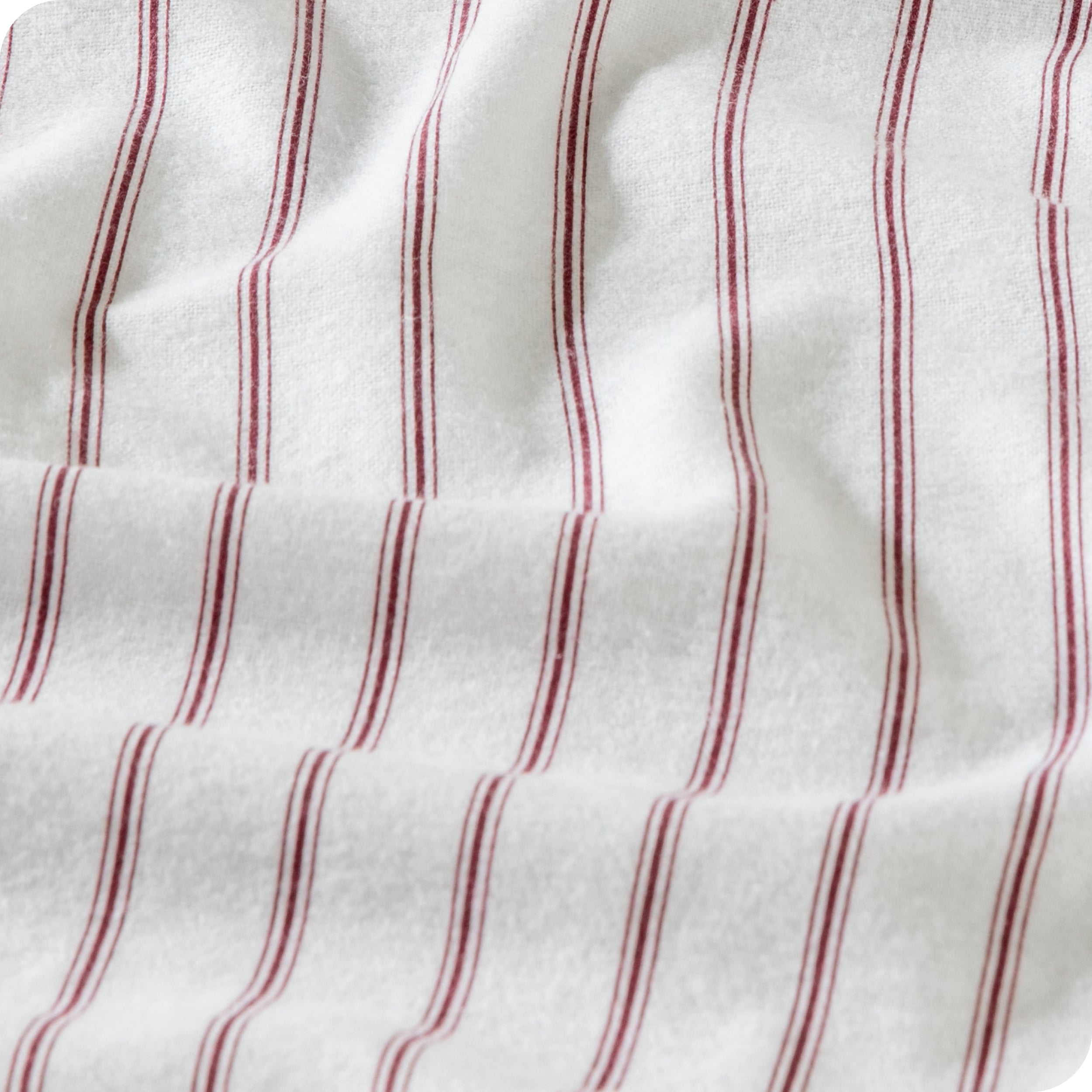 A close up of the flannel duvet cover showing the texture and pattern.