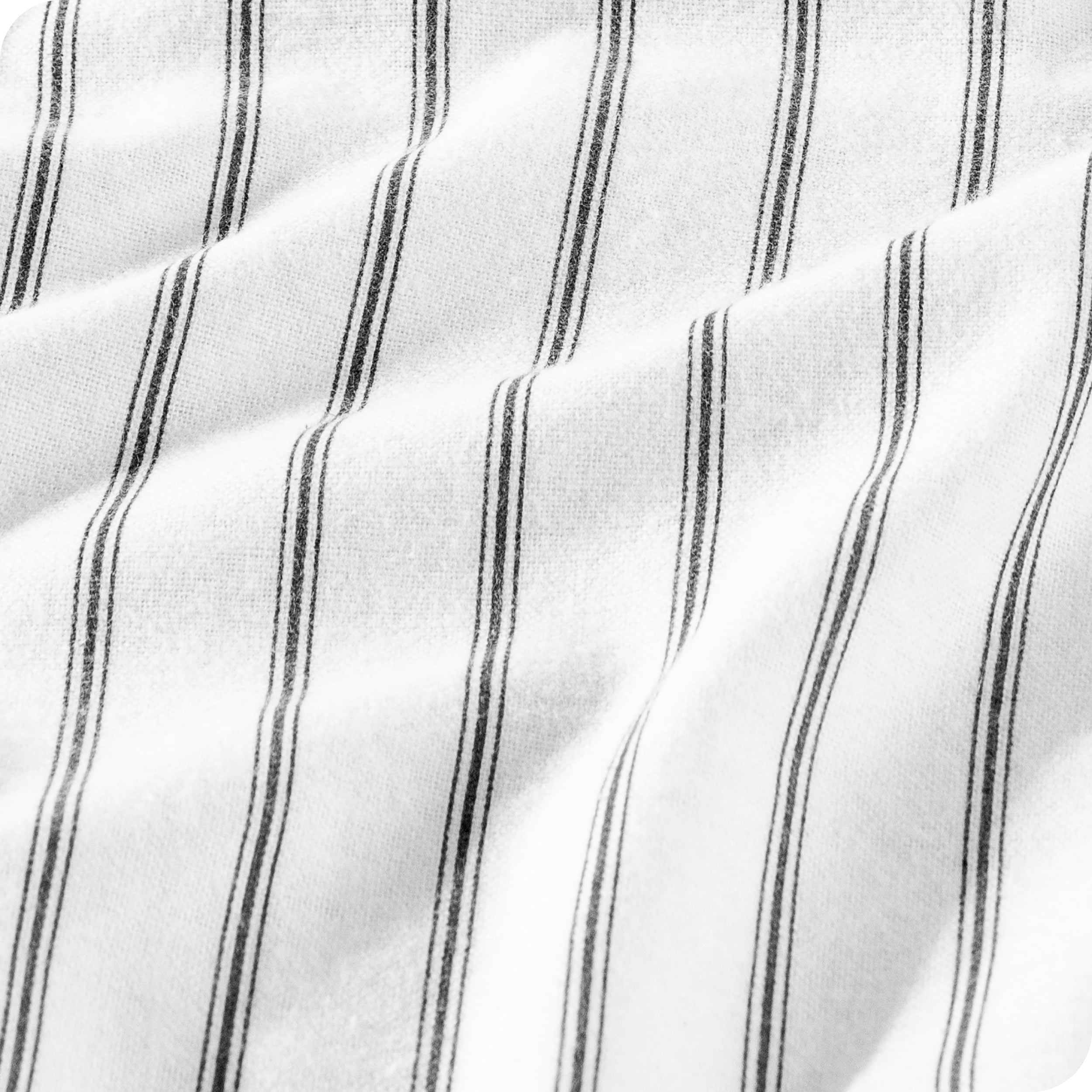 A close up of the flannel duvet cover showing the texture and pattern.